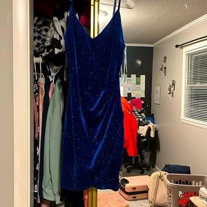 Short Blue Dress with Sparkles